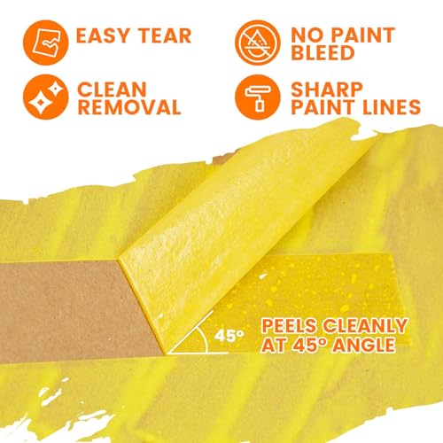 ADHES Washi Masking Tape with Dispenser, 0.94 Inch x 60 Yards - color: Orange