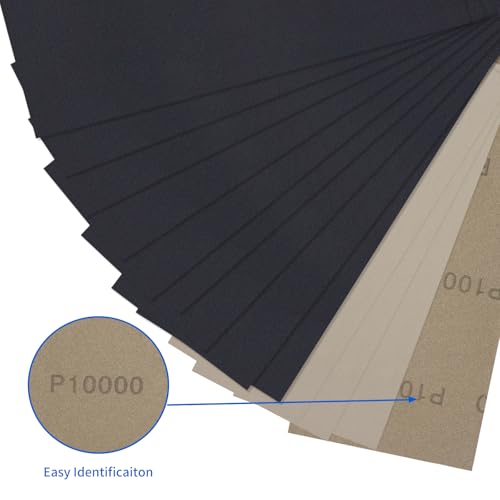 Sandpaper 7000 Grit 15 Sheets, Wet Dry Sand Paper 9 x 3.6 Inch - style: 7000 Grit 15PCS