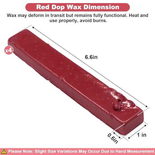 showingo Red DOP Wax Sticks Replacement for Lapidary Cabochon 4 Pack - color: Red DOP Wax-4P