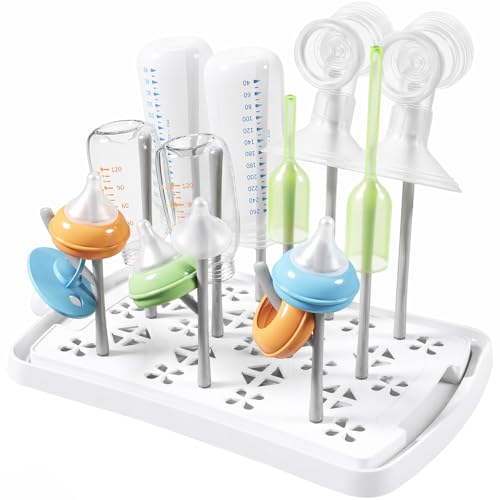 Lifewit Portable Baby Bottle Drying Rack with Drain Tray, BPA Free