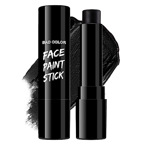 BADCOLOR Black Cream-Blendable Face Body Paint Stick for Adults Children Eye Black Softball Football Baseball Sports , Non-Toxic Hypoallergenic for Halloween SFX Makeup Cosplay Joker Costume Parties - color: 1PCS Black