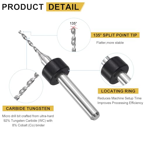 PATIKIL 20Pcs 0.3mm-1.2mm Micro Drill Bits Set Carbide Tungsten Steel - size: 0.3-1.2mm