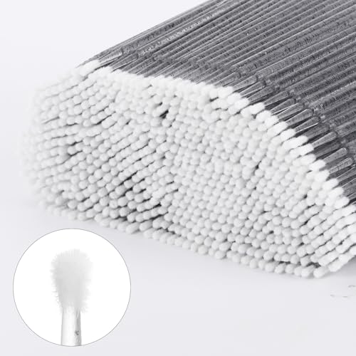 Tbestmax 500 Pcs Micro Applicator Brush, Micro Swabs, Disposable Eye Lashes Mascara Wands for Eyelash Extension - Crystal Black - color: Crystal Black