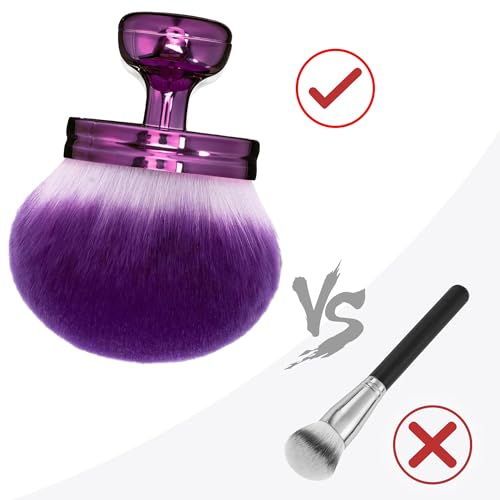 Blend & Blur 3.0 inch Round Head Large Body Makeup Brush - color: Purple - Purple bristles