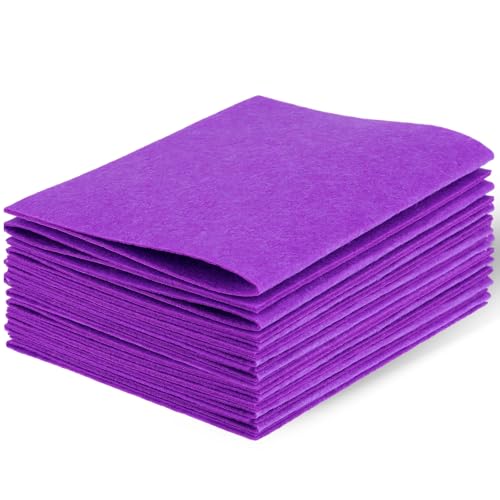 10Pcs Felt Sheets Fabric, 7" x 11" Soft Felt Squares for Craft, 1mm(Purple) - color: Purple