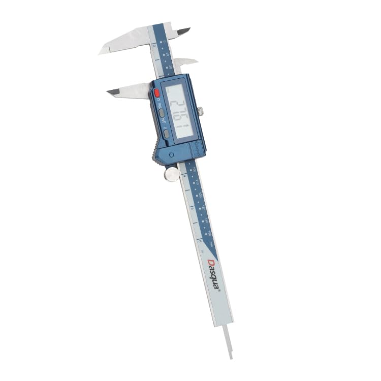 Dasqua 6" Digital Caliper Stainless Steel - IP54 Rated with Large Screen, in/mm/Fraction Conversion. High Precision ±0.001" Accuracy, Includes Protective Case - size: 0-6"