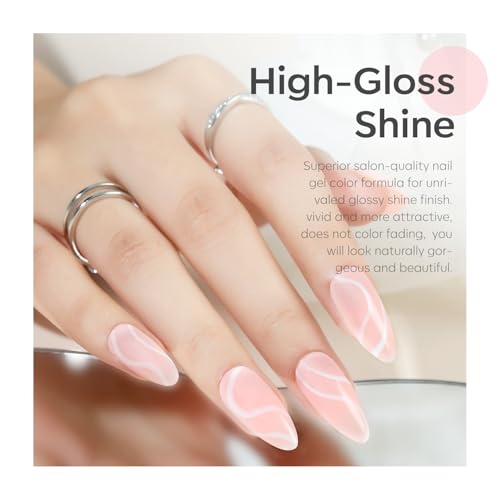 modelones Gel Nail Polish Set Nude Light Neutral Pink Milky White - color: A A A1a Blushing Nude