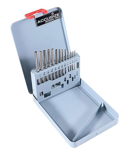 Accusize HSS 6542 Chucking Reamer Set, 13 Pc, 1/16 in to 1/4 in