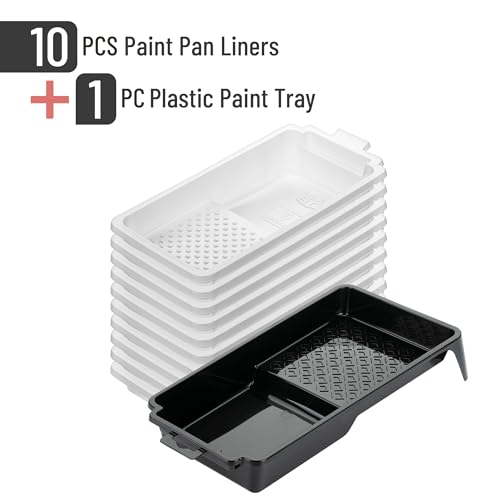 Bates- Paint Tray Liner, 4 Inches, Paint Tray with 10x Paint Pan Liners - size: 4 inch, 11 pcs