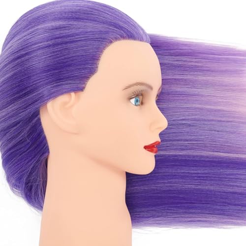 26-28'' Mannequin Training Head Synthetic Hair Braiding (Gradient Purple) - color: Purple