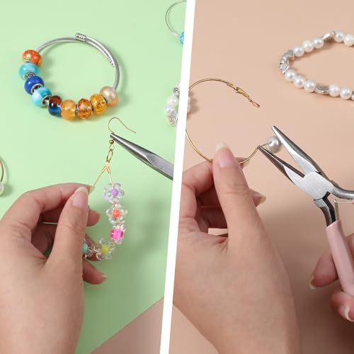2 Pcs Needle Nose Pliers for Jewelry Making, Thin Needle Nose Plier