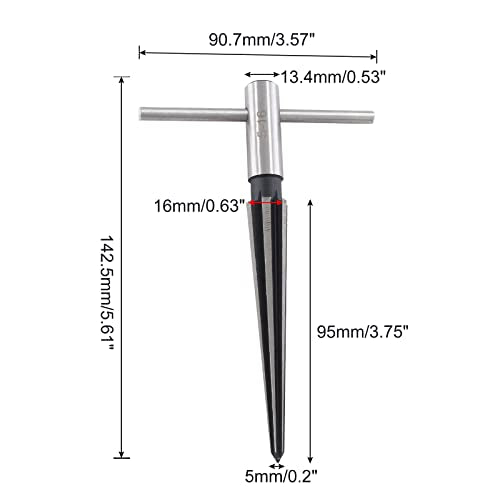 3/16"-5/8" (5-16mm) T Handle Tapered Reamer - size: 3/16"-5/8"