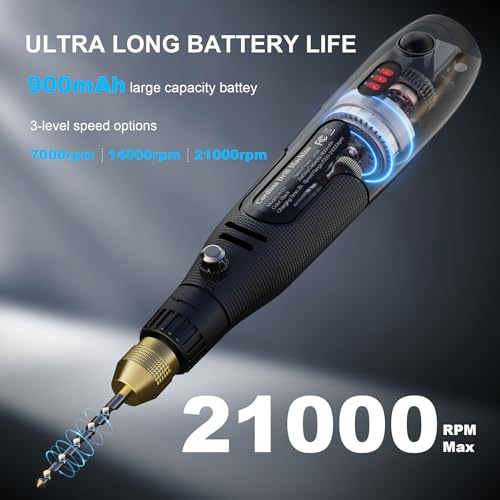LET'S RESIN 3-Speed Cordless Drill, 10Pcs Electric Resin Jewelry Drill