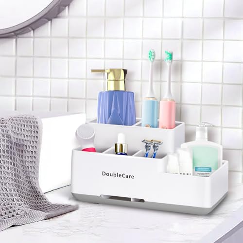 Toothbrush Holder with Anti-Slip, Bathroom Organizer Countertop Detachable