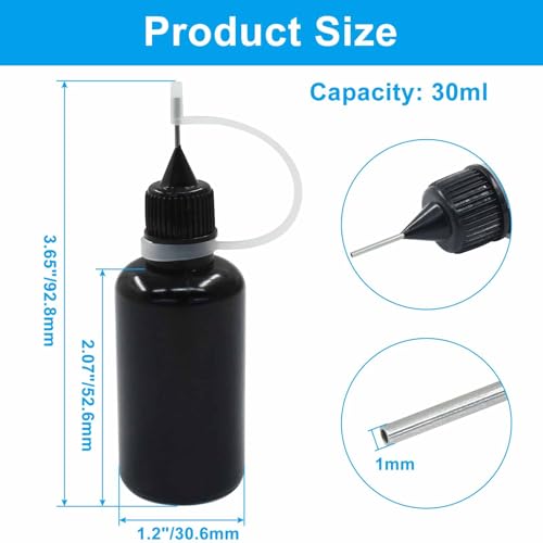 Zorfeter 10 Pcs 30ml Black Precision Tip Applicator Bottles - size: 30 ml