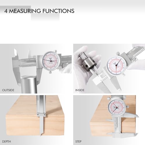 PECtools 8 Inch Dial Caliper DIN 862 Inch/Metric Double Dial - size: 8“/200mm