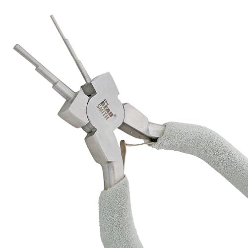 The Beadsmith Micro Wire Looping Pliers – Create 6 Sizes (Ranging 1-4mm) of Loops & Jump Rings, 6" long (150mm), Polished Steel Head & Cushioned Comfort Handle - size: 1-4mm Micro Wire Looping Pliers