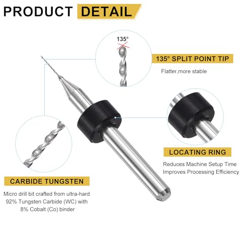 PATIKIL 30 Pack 0.35mm Micro Drill Bits Carbide Tungsten Steel - size: 0.35mm