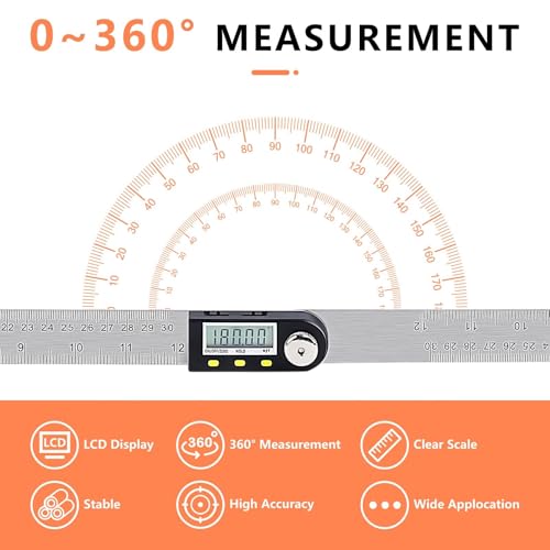 Yanguotool Digital Angle Ruler 300mm/12-Inch Protractor Finder - size: 300mm/12-Inch