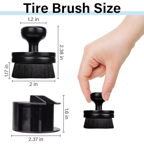 ecocstm 2 PCS Tire Shine Applicator Brush, Tire Shine Brushes - color: 2 PCS Black