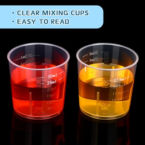 Konohan 300 Pack 1oz/ 30 ml Plastic Measuring Cups Clear Disposable - size: 1oz/ 30 ml