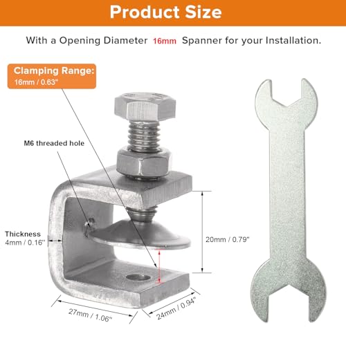 Stainless Steel C Clamps, Mini Tiger Clamp Set for Mounting, Heavy Duty Metal U Clamps, Small Desk G-Clamp with 0.79 Inch Stable Wide Jaw Opening for Metal Working Woodworking Welding Building (4pcs) - size: 0.79 in / 20mm (4 Pcs)