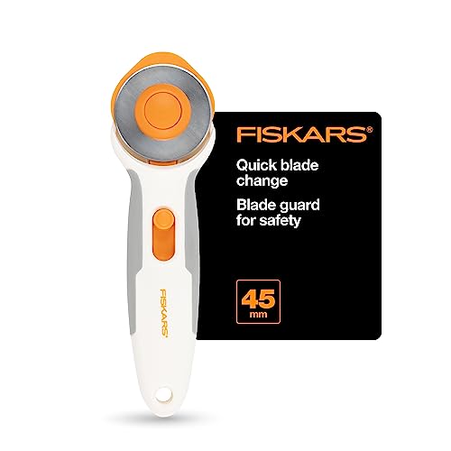 Fiskars 45mm Stick Titanium SoftGrip Rotary Cutter for Fabric & Sewing - color: Softgrip Stick, size: 45mm
