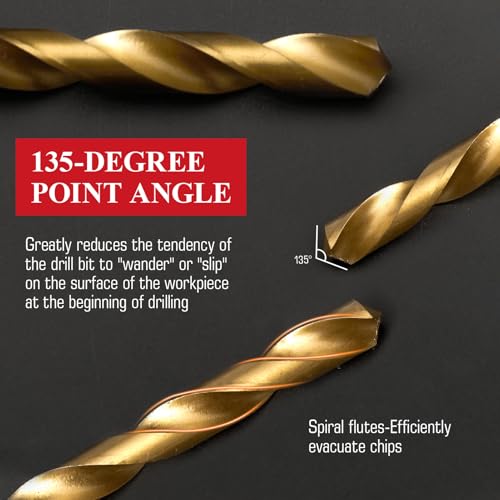 230pcs Titanium Coating HSS Drill Bit Set (3/64"-1/2") - size: HSS-230pcs