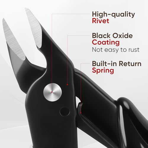 5 Inch Flush Cutters, 2 Pack Micro Wire Cutters, Zip Tie Cutter - color: Black ( 2 Pack )