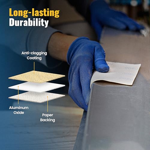 S SATC 40PCS 1/4 Sheet 600 Grit Aluminum Oxide Gold Hook and Loop Sandpaper for Palm Sander, Wood, Metal, Plastic - style: 600grit