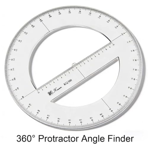 SEIWEI 360 Degree Protractor, 11.8 Inch Math Circle Ruler, Clear Plastic Angle Measurement Tool with Accurate Scale, Large Round Protractor for Geometry, Engineering, Drafting, School & Office - size: 11.8 Inch /30 cm
