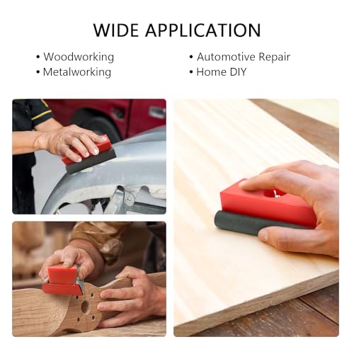 SCOTTCHEN Hand Sanding Blocks Auto Body 2pack, Sandpaper Woodworking Furniture Sander Hand Tool, 50pcs sandpaper, Grit 120 to 3000 - style: Plastic 2 pack