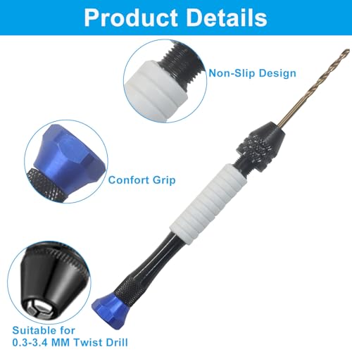 OSVJE 57 Pieces Micro Hand Drill Set, Black