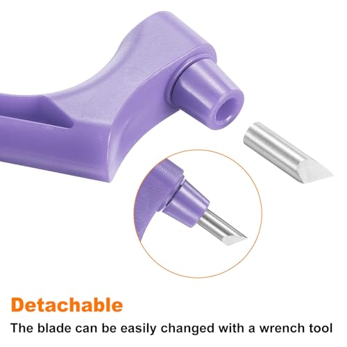 HARFINGTON Craft Cutting Tools 15/30/45 Degree Blades 360 Degree Rotating Blade Stainless Steel Cutter Pen Knife with Sharpening Stone for DIY Crafts Stencils Scrapbooks, Purple - color: Purple