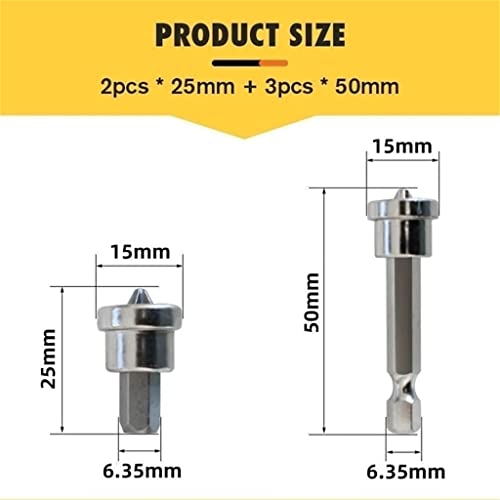 5pcs Set Magnetic Positioning Screwdriver Bits Drywall Screw Setter PH2 Bits for Plasterboard Screw Hex Shank Positioning Bit Batch Head (5pcs 50mm) - color: 5pcs 50mm