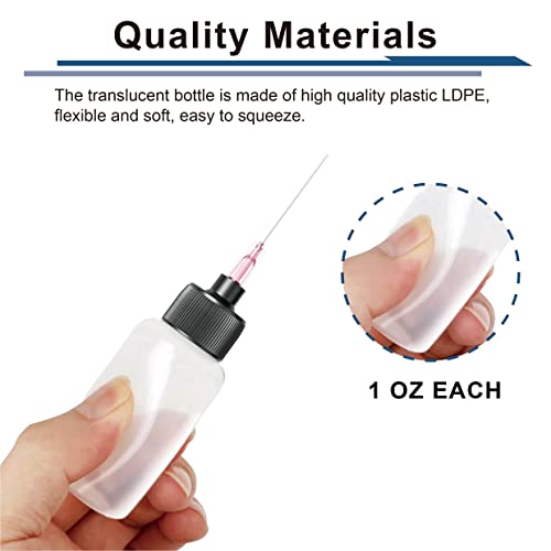 10 Pcs Oil Bottles (1 oz), LDPE Precision Gun Oil Bottle with 18G Tips - style: 10 Pcs-18G