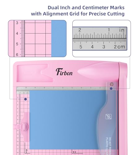 Firbon 12 Inch Guillotine Paper Cutter, Heavy-Duty Paper Trimmers, Pink - color: Pink