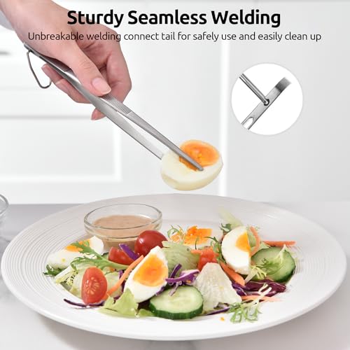 U-Taste Kitchen Cooking Tweezers 18/8 Stainless Steel, 8+10+12"/Pointed Tip - size: 8in+10in+12in (pointed tip)