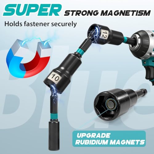 21-Pc Impact Magnetic Nut Driver Set, 1/4" Hex Bits Sockets SAE/Metric - size: 21-Pc Magnetic Nut Driver Set