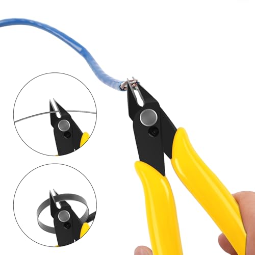 HongWay 10pcs Yellow 5" Micro Flush Cutters for Electronics Crafts - color: Yellow