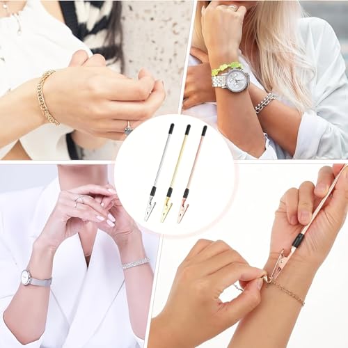 1PC Bracelet Assistance Tool Hands Free Clasp Clamp Precision Hooking for Jewelry Making Bracelet Fastening and Repair, Silver - color: Silver
