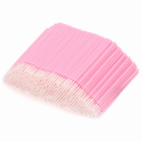 500 Pcs Spoolies Micro Brushes for Lash Mini Brush Disposable Applicators, Pink lash brushes - color: Pink