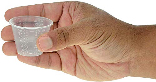 [300 Count - 1 oz.] Perfect Stix Disposable Graduated Plastic Medicine Cups - For Mixed Pills, Medication Measuring, Resin Mixing, Mouthwash