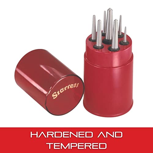 Starrett Steel Center Punch Set, 7 Pieces - size: 5" Length; 7 Sizes: 1/16-1/4" Diameter