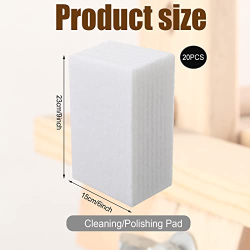 Eaasty 20 Pcs White Scrubbing Pad Non Scratch Scouring Pads, 6 x 9 Inch - size: 6 x 9 Inch