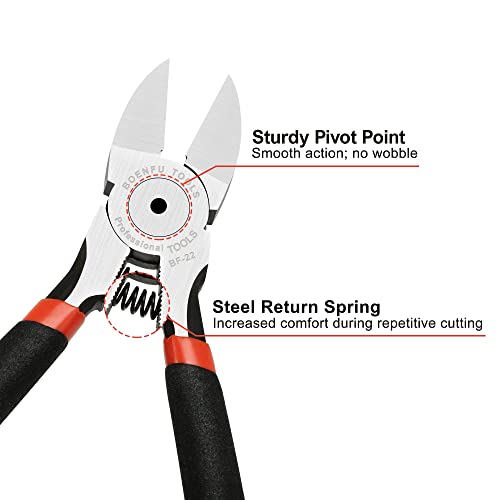 BOENFU Wire Snips Floral Wire Cutter Jewelry Wire Snippers 2 Pack Flush Cut Pliers Side Cutters Metal Cutting Tool for Crafting, Floral, Artificial Flowers, Chicken Wire, Electrical, 6 Inches - color: 6 Inches - 2 Pack - Black Handle