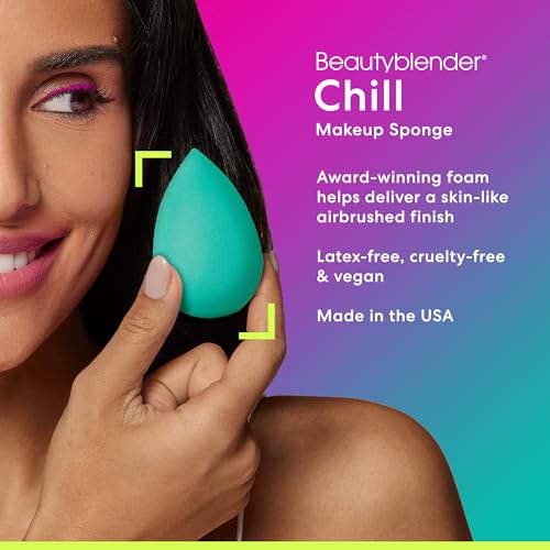 Beautyblender® | Chill Blender Makeup Sponge | Blend Liquid Foundations, Powders and Creams | Streak Free Application | Vegan, Cruelty Free | Made in USA - color: Chill, size: 1 Count (Pack of 1)