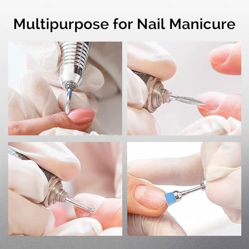 MelodySusie 10pcs Nail Drill Bits Diamond Cuticle Set Silver - color: Silver, size: 10 Piece Set