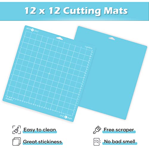 HTVRONT Light Grip Cutting Mat 12x12, 2 Pack, Quilting & Crafting - color: Blue, size: 12X12in