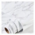 Marble Contact Paper White Peel and Stick Wallpaper for Kitchen Countertop - color: Gray/White, size: 15.7" x 236.2"